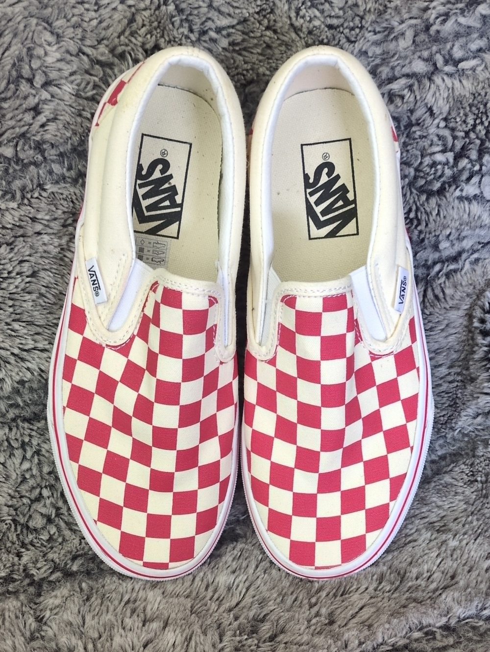 Van's Classic Slip-on Red and White Checkerboard Women's Sz 7 - Picture 2 of 5
